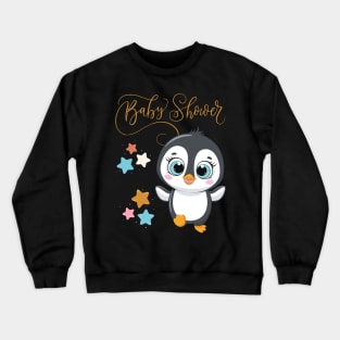 Baby shower Mommy to be Hello little One Sweet little penguin cute baby outfit Crewneck Sweatshirt